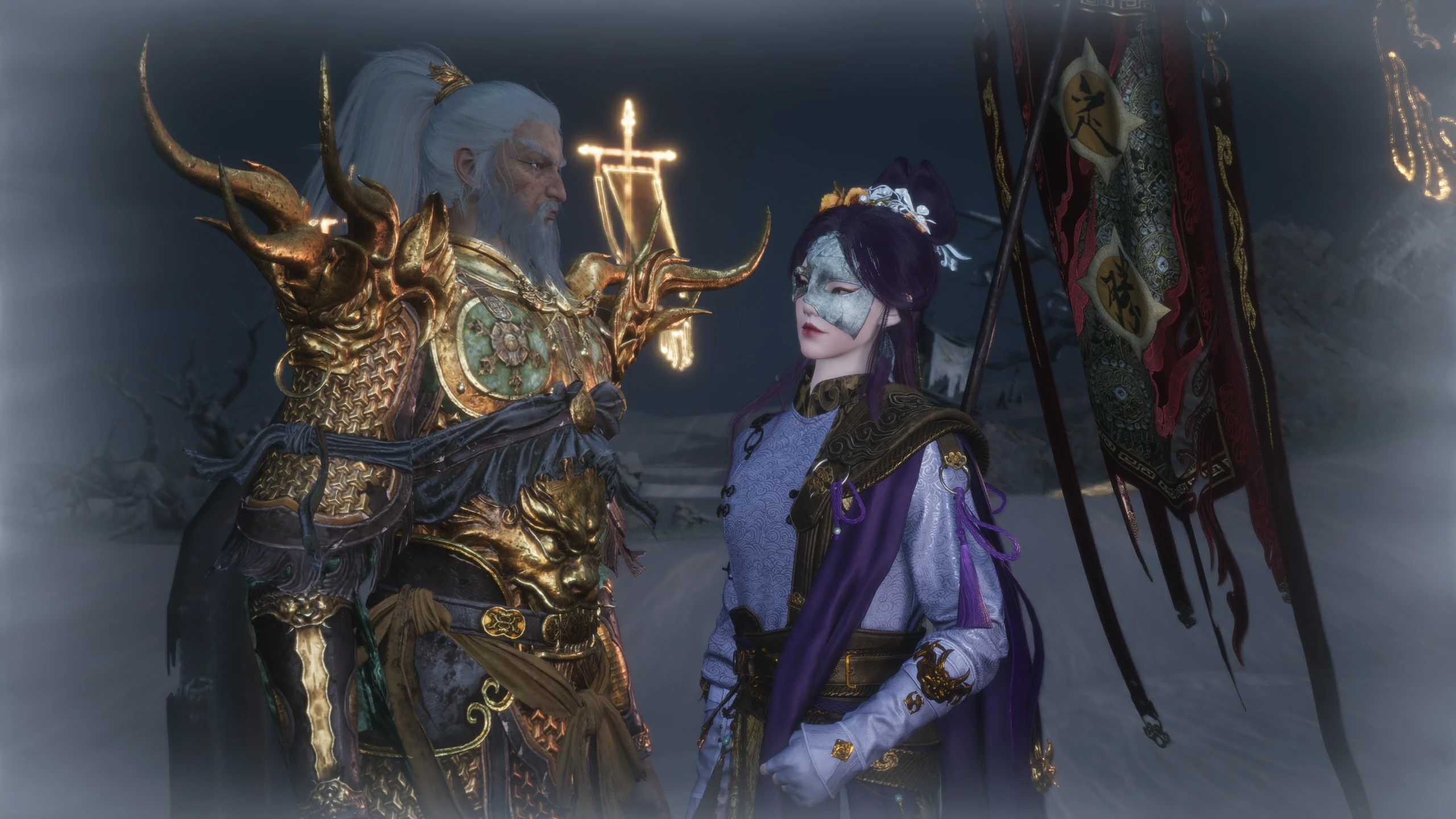 Ye Yu, He Jin and the oil lamp