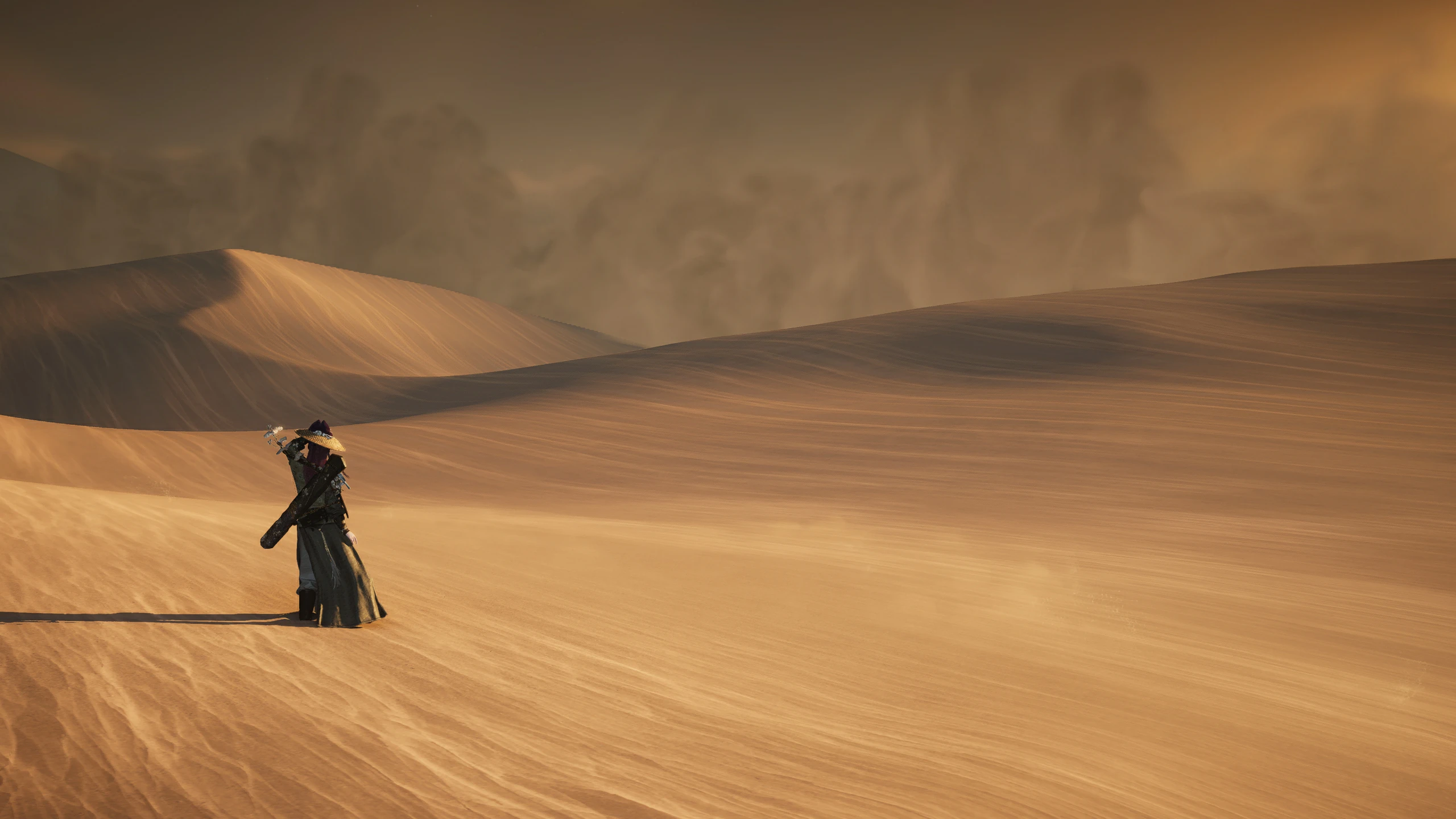 Ye Yu watching a sandstorm