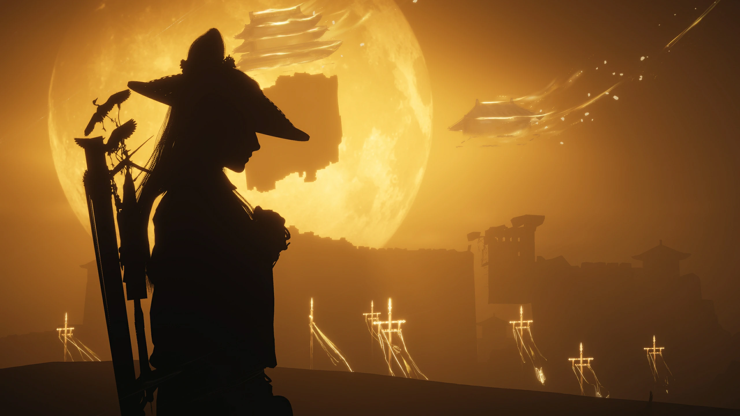 Ye Yu's silhouette on Hexi's background