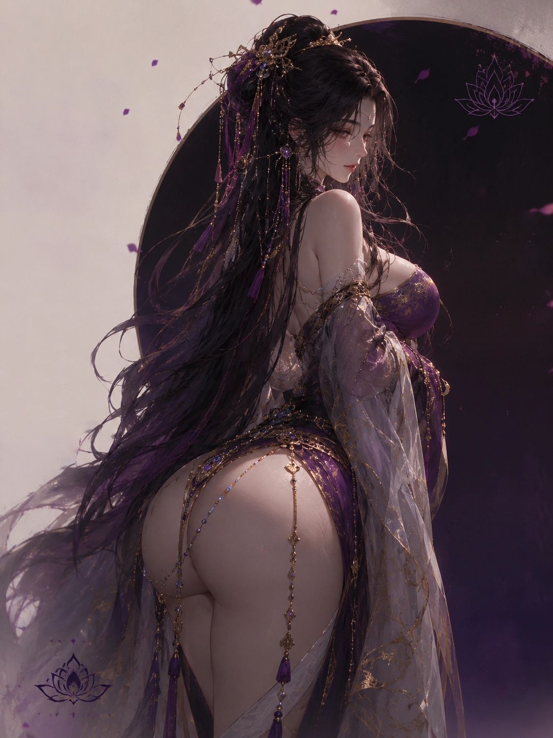 A portrait of Zhu Yulian with bare butt