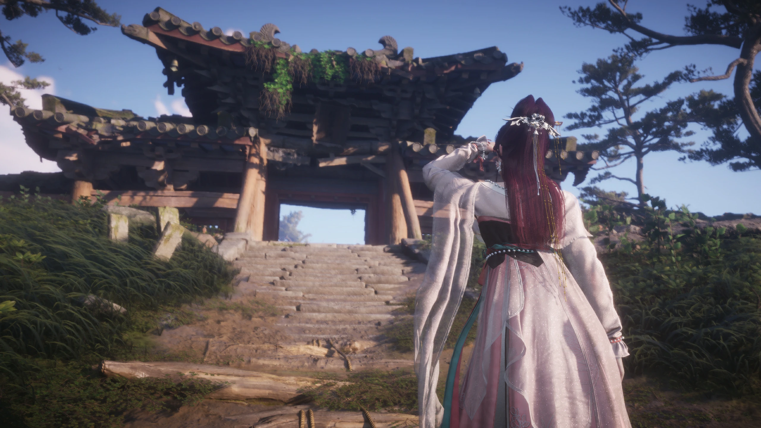 Ye Yu climbing stairs