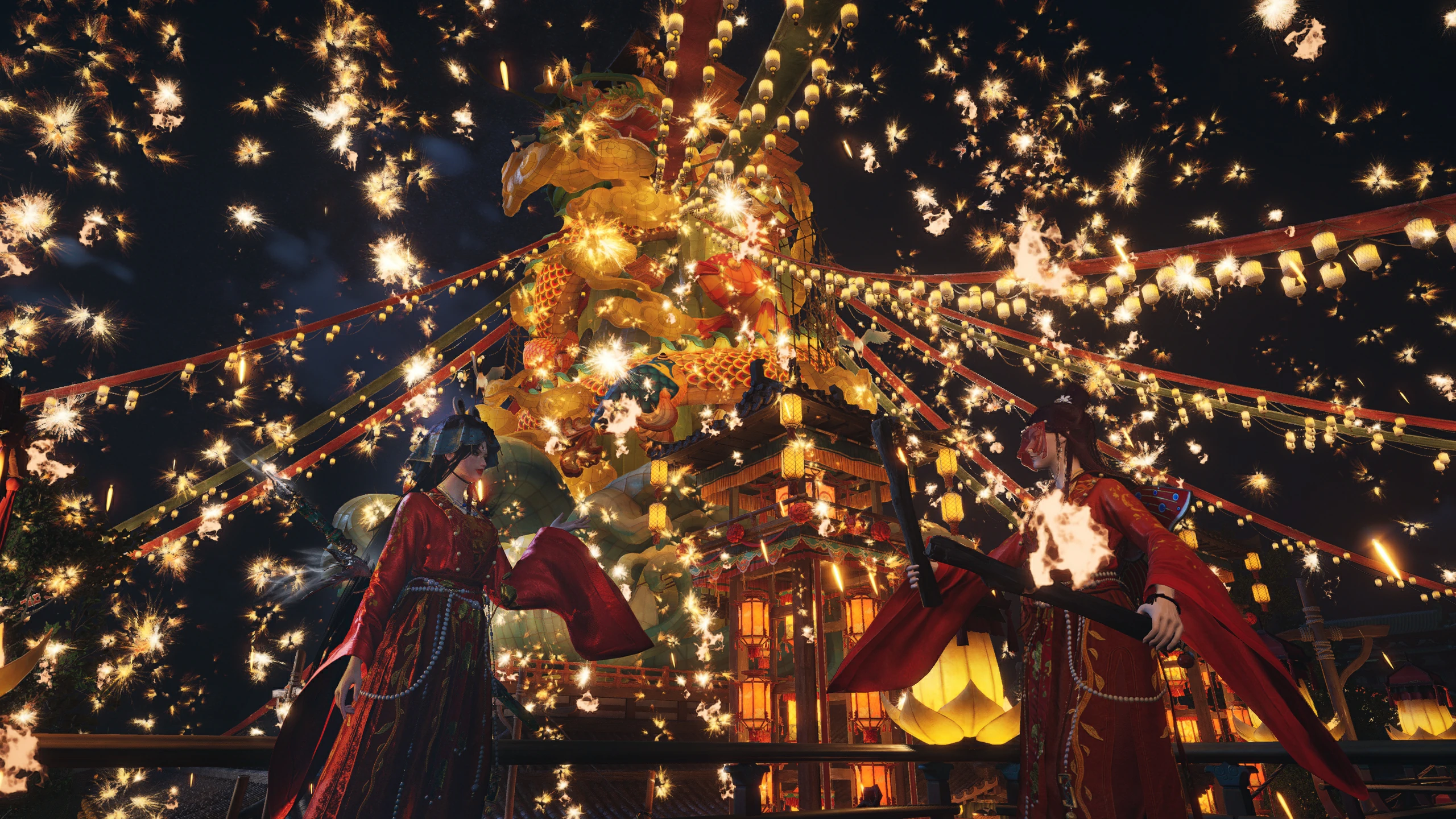 A screenshot of Ye Yu enjoying the festival with Yulian