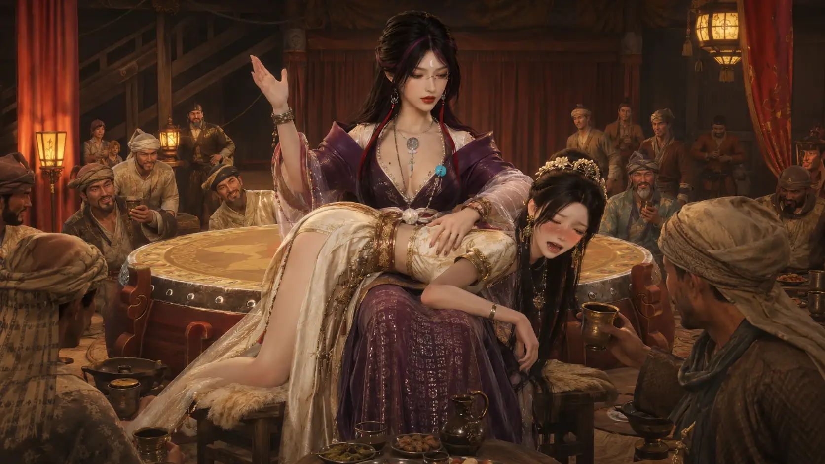 A sketch of Zhu Yulian spanking Ye Yu