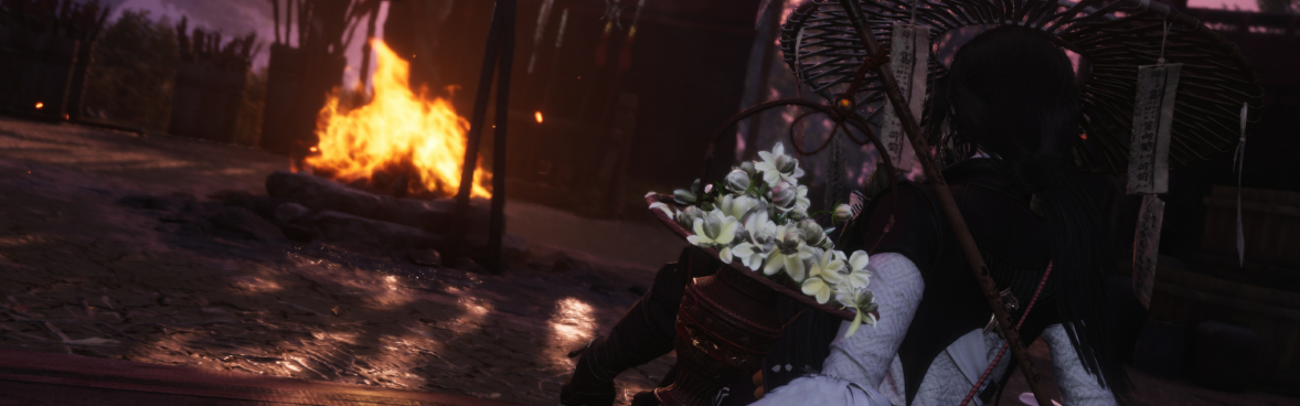Yuelan sitting by a fireplace