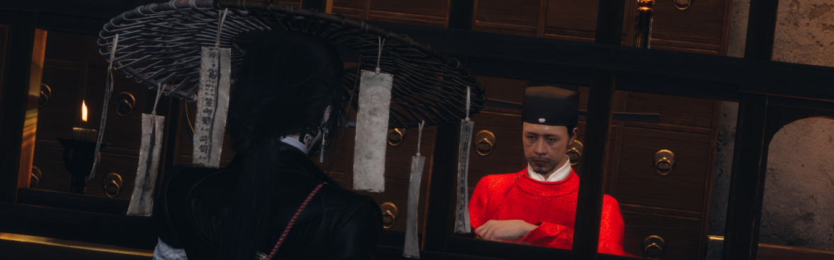 Yuelan talking to the clerk